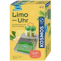 Kosmos 658090 Limo-Uhr, Erzeuge Strom aus Limonade, Uhr mit Batterie selbst Bauen, Experimentierset für Kinder ab 8 Jahre zu Elektro-Chemie, Experimentierkasten, kleines Geburtstagsgeschenk