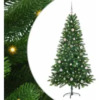 vidaXL "Schlussverkauf" Weihnachtsbaum(1 pc) - Kunstbaum/Tannenbaum - mit 150 LEDs mit Ständer Grün 150 cm PE C7630