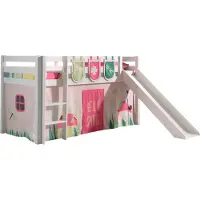 58 aufm Kessel Kinderbett mit Rutsche Karolina Massivholz Weiß Textilset Spring 3