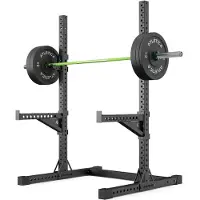 ATLETICA R7 Squat Rack | Force Set | 187 cm Höhe | Hantelstange, 70 kg Bumper Plates, Spotter Arms und J-Hooks inkl.