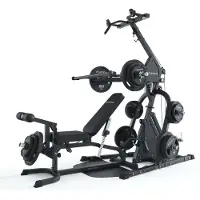 ATLETICA Triton | Multigym Triplex Station | Model Combat ( mit X-Bench ) | Ganzkörpertraining auf kompakten Raum | Latzug Station mit Klimmzugstange