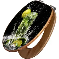 Banjado Design WC Sitz Bambus Absenkautomatik -Brasilianischer Cocktail - Toilettendeckel mit Absenkautomatik Holz/hochwertiger Bambus Klodeckel/WC-Sitz für alle gängigen Toiletten [TDB2 10147]