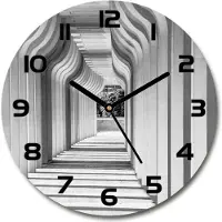 Tulup Wanduhr aus Glas 30fi Glasbild Glasuhr Gehärtetes Glas - schwarze-zeiger - Corridor