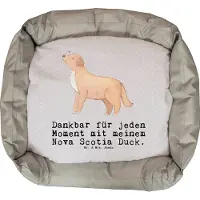 Mr. & Mrs. Panda Hundekissen Nova Scotia Duck Moment - Grau Pastell - Geschenk, Geburtstag, Ostern, Hund, Valentinstag, Retriever, Hundebesitzer, Tolling, Tierliebhaber