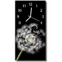 Tulup Glasuhr Wanduhr Küchenuhr Echt-Glas 30x60 Löwenzahn Mehrfarbig