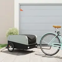 vidaXL Design Möbel Fahrradanhänger Schwarz und Grau 45 kg Eisen - 2024 Neu