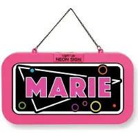 History & Heraldry GmbH LED Leuchtschild Neonschild mit Namen , Leuchtende Wanddekoration mit Batterie, 18,7x10,3x1,6cm - Marie