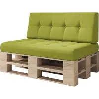 Sunnypillow Palettenkissen Verona gesteppt 2er Set Lime