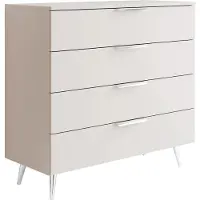 Lookway Kommode LINA KASZMIR 1D4S auf hohen Beinen Silberchrom/Kaschmir mit LED-Beleuchtung, Breite 95 cm