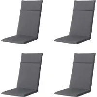 Madison - Gartenstuhlauflage High Back Panama grau - Ca. 120x50 cm - 4er-Set
