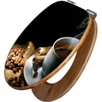 Banjado Design WC Sitz Bambus Absenkautomatik -Hot Coffee - Toilettendeckel mit Absenkautomatik Holz/hochwertiger Bambus Klodeckel/WC-Sitz für alle gängigen Toiletten [TDB2 10176]