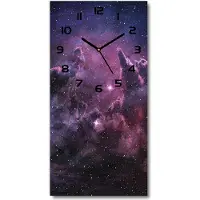 Tulup Wanduhr aus Glas – 30x60 cm - Glasbild - Glasuhr - Gehärtetes Glas -Nebel