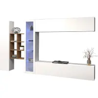 Freiraum Wohnwand >Benevent< (5-teilig) in Weiß Hochglanz - 320x180x30 (BxHxT)