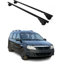Omtec Dachträger Grundtäger für Dacia Logan MCV mk1 2006-2012 75kg Metall Schwarz 2x