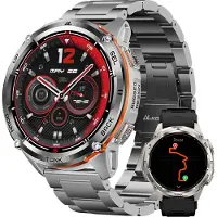 Kospet 2025 Smartwatch Herren Smartwatch GPS Smartwatch 470mAh Wasserdichte Uhr Silikonband + Stahlarmband