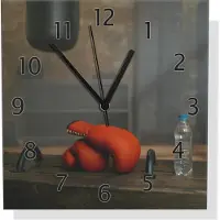 Wallario Design Wanduhr Pause im Boxstudio aus Aluverbund, Größe 30 x 30 cm
