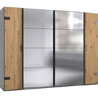 Wimex Dreh-/Schwebetürenschrank Stockholm Kleiderschrank 270x65x210cm graphit Eiche Artisan (18882)