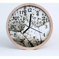 Tulup Holzuhr 30fi cm wanduhr - Tautropfen Dandelion