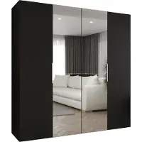 MEBLE KRYSPOL , Kleiderschrank, Schrank 200 cmx202x52, Schwarz, Kaschmir