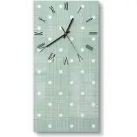DEQORI Glasuhr 30x60 cm Römisch 'Serviettendesign' Wanduhr Glas Uhr Design leise