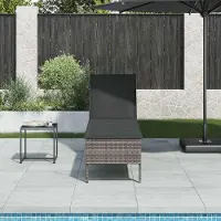 Prolenta Maison Exclusive - Sonnenliege mit Auflage Grau 55x200x44 cm Poly Rattan
