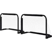 Novzep Klappbare Minitore Fußballtor-Set Metallrahmen 90x36x60 cm Schwarz inkl. Werkzeug