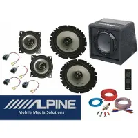 DSX Alpine passend für Peugeot 206 CC Komplett Lautsprecher Aktiv Subwoofer Set Tür Vorn hinten