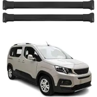 Omtec Dachträger Grundtäger für Peugeot Partner mk3 2018-2025 75kg Alu Schwarz 2 tlg