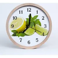 Tulup Holzuhr 30fi cm wanduhr - Zitronen-Minze Obst Relish