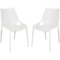 Garden Pleasure TEANA Stuhl 2er Set weiß stapelbar für Innen- und Außenbereich 50 cm breit 83 cm hoch