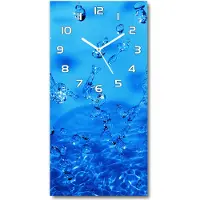 Tulup Wanduhr aus Glas – 30x60 cm - Glasbild - Glasuhr - Gehärtetes Glas -Wassertropfen
