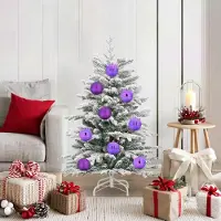vidaXL "Schlussverkauf" Weihnachtsbaum - Tannenbaum - Kunstbaum moderne -kugel Set XL 15 Stück Lila Kunststoff C13027