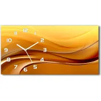 Tulup Wanduhr aus Glas – 60x30 cm - Glasbild - Glasuhr - Gehärtetes Glas - weisse-zeiger - Wellen Hintergrund