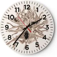 ARTTOR Wanduhr - Rund - Glasuhr - Modern Stück Ballett - 40x40cm - Schleichendes Uhrwerk - Lautlos - zum Aufhängen bereit - Dekoration Modern - Wanddekoration aus Glas - C4AR40x40-4636