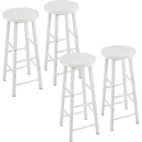 Woltu Barhocker 4er Set Bistrohocker, Gestell aus stabilem Stahl, Sitzfläche aus MDF, Weiß
