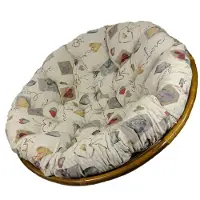 Rattani Polster , Kissen für Papasansessel , Ersatzpolster Papasan D 130 cm , Stoff Mirha Leinen Love