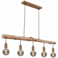 Etc-shop Hängeleuchte, Holzbalken Natur, rostfarben, L 100 cm