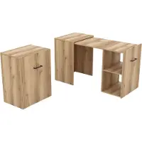 Masseno Schreibtisch INTELLO 131,5x60x75 cm Bürotisch Computertisch, Eichefarben