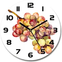 Tulup Wanduhr aus Glas 30fi Glasbild Glasuhr Gehärtetes Glas - schwarze-zeiger - Bunch of grapes