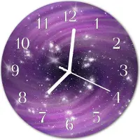 Tulup Glasuhr Wanduhr Küchenuhr Echt-Glas 30fi cm Abstrakt violett