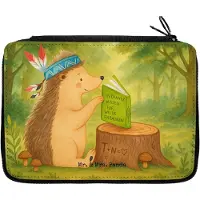 Mr. & Mrs. Panda Mäppchen Igel Federschmuck Design - Weiß - Geschenk, Tiere, Etui, Federmappe, Camping, Abenteuer, Indianer, Federtasche, Lagerfeuer, Bleistiftetui