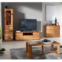 Lomadox Wohnzimmermöbel Set 4-teilig modern in Eiche FABRIANO-161