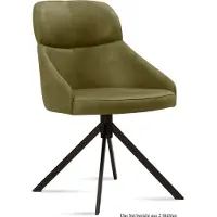 58 aufm Kessel Esszimmerstuhl (2er-Set) Deanna 52x82x63 Schwarz/Olivgrün