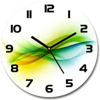 Tulup Wanduhr aus Glas 30fi Glasbild Glasuhr Gehärtetes Glas - schwarze-zeiger - Waves abstraction