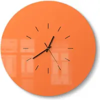 DEQORI Glasuhr Ø50 cm Modern 'Orange' Wanduhr Glas Uhr Design leise Küchenuhr