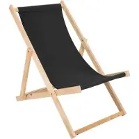 Sonstiges Liegestuhl schwarz klappbar aus Holz - Klappstuhl Klappliege Sonnenstuhl Strandstuhl Holzklappstuhl Sonnenstuhl Gartenliege