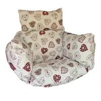 Rattani Polster, Kissen, Auflage für Rattan Hängeschaukel Schaukelstuhl Rattanschaukel Gr. Sitzfläche 60 x 50 cm Mirha Leinen Rose