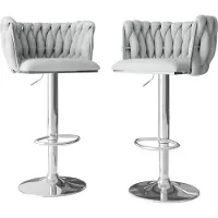 Mirjan 24 Barhocker Muz BS-1142/CM (2er-Set), Wohnzimmer Sitzhocker-Set, Regulierbare Sitzhöhe (Farbe: 82-Grau)