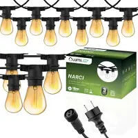 LUMILED Lichterkette Außen 15 Meter mit 30 E27 LED 1,3W Amber Glühbirne Warmweiß 2200K 230V Birnen für Garten Biergarten Party Hochzeit Dekoration Terrasse verlängerbar mit Strom