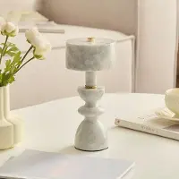 360Home Tischlampe Schreibtischlampe Steinlampe Nachttischlampe für Schlafzimmer Modernes Design 11.5 × 26 cmYHJ-456D